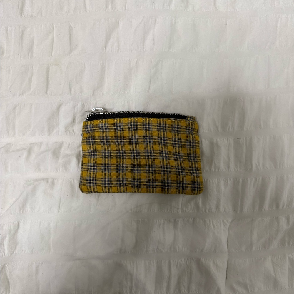 Vintage John Galt Yellow Plaid Zipper Pouch